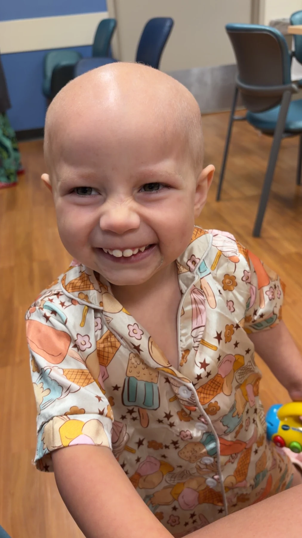 Remington smiling during a clinic visit